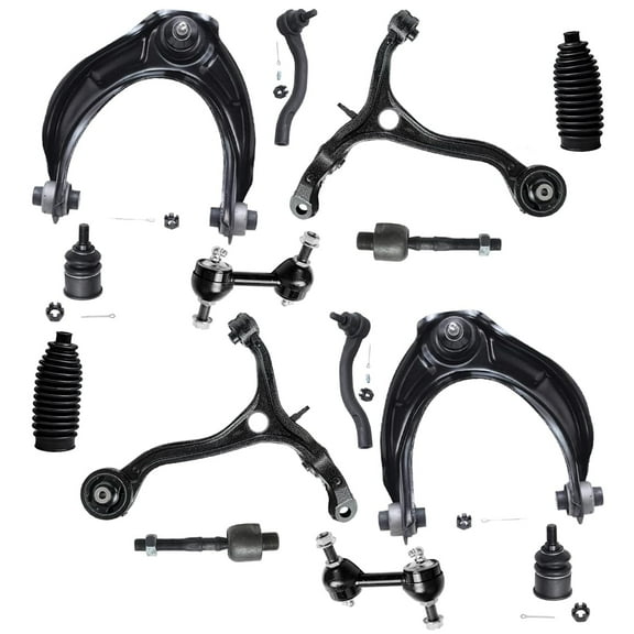 Detroit Axle - Front End 14pc Suspension Kit for 08-12 Honda Accord 2008 2009 2010 2011 2012, 4 Control Arms w/Ball Joints 4 Tie Rods 2 Sway Bar Links 2 Lower Ball Joints 2 Boots