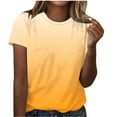 thumbnail image 3 of Ichuanyi Womens Summer Tops Trendy Gradient Color Print Short Sleeve Tshirts Shirts Crew Neck T Shirts Fashion, 3 of 6