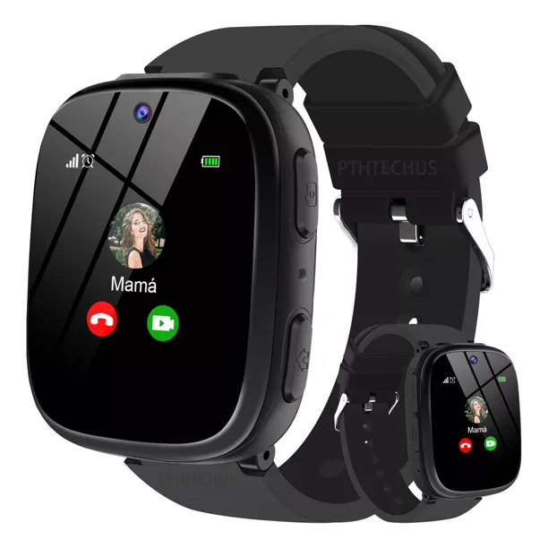 Pthtechus Reloj Inteligente Infantil Con Llamadas 2g Señal Del Chip Sim Y Incorporado Juego Y Sos Llame A La Policía Integrado Teléfono Smart Watch Modelo X39 Color Negro Reloj Inteligente Para Niños