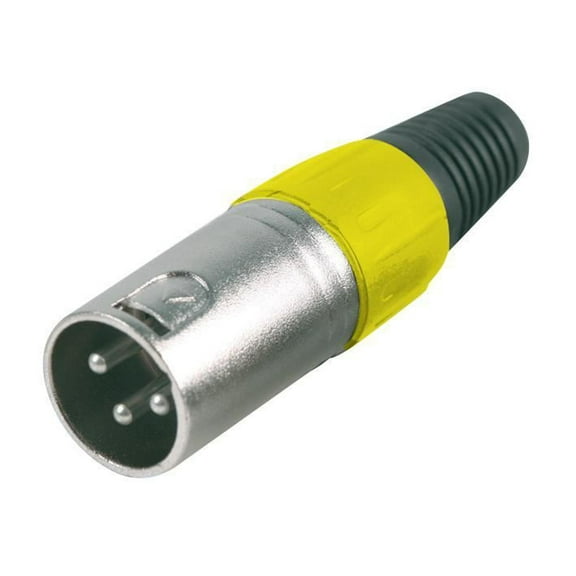 PRO SIGNAL - 3 Pole XLR Plug with Yellow Coloured Strain Relief