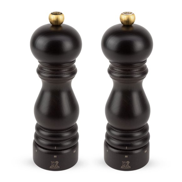 Peugeot - Paris uâSelect Salt and Pepper Mill Set - Adjustable Grinder - Beechwood, Chocolate, 7in