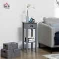 thumbnail image 2 of PRZL 2-Tier Side Table with Drawer, Narrow End Table with Bottom Shelf, for Living Room, Set of 1, Gray, 2 of 9