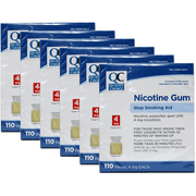 Quality Choice Nicotine Gum Stop Smoking Aid Original Flavor 1100 Pieces 4mg Each Pack of 6