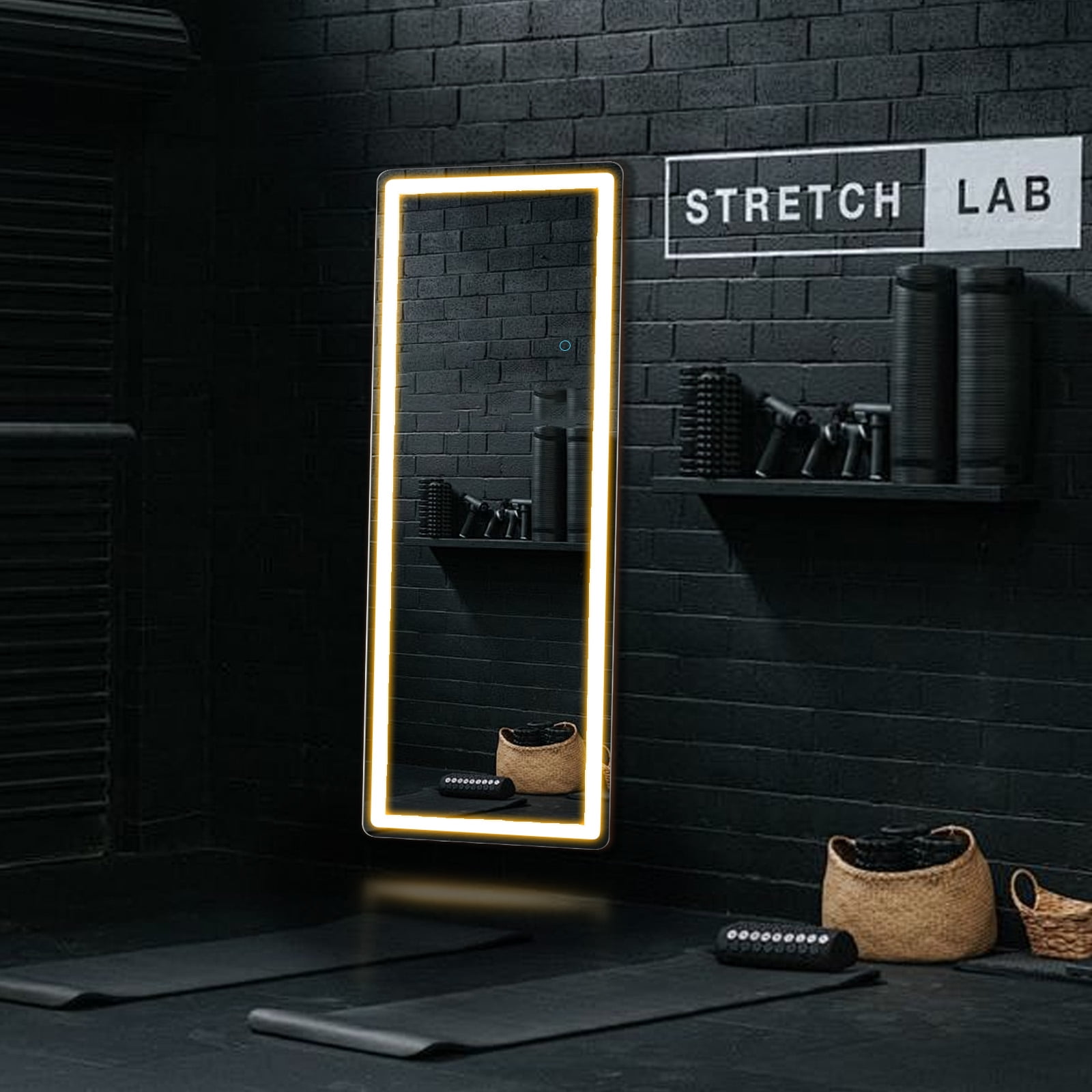 CONCETTA 60"x16" Rectangle LED Full Length Mirror, Full Body Standing Floor Mirror, 3 Color Modes for Bedroom, Cloakroom