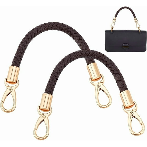Purse Straps Short Leather Handbag Strap PU Leather Handbag Handles with Clasps for Handbag Purse Making