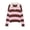 Pink, variant on Women's Striped Collar V-Neck Long Sleeve Pullover Knit Sweater for Fall and Winter