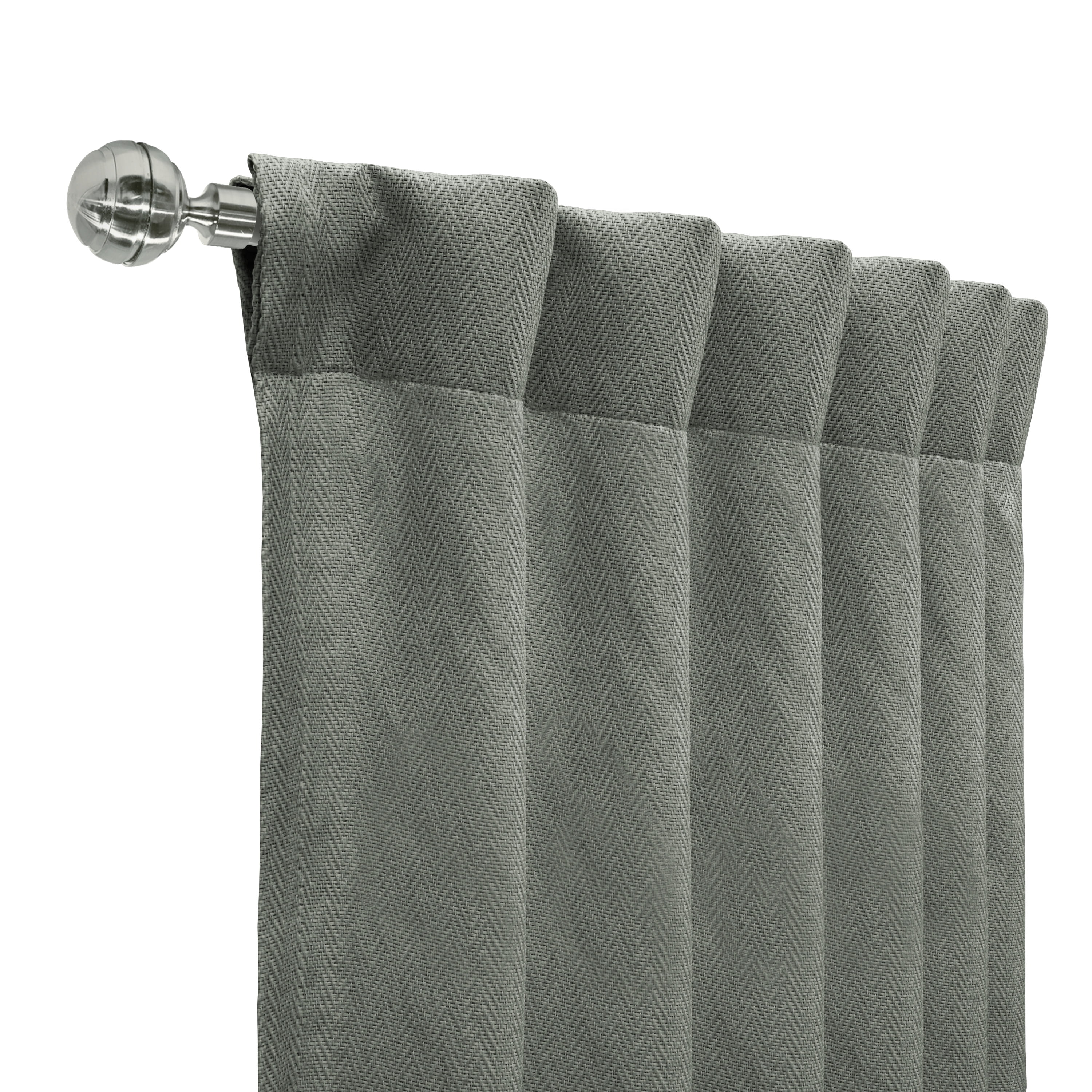 Girona Room Darkening Dual Header Curtain Panel 52" x 84" in Charcoal