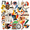 4A, variant on Cartoon Daily Items Theme Stickers, Waterproof Daily Items Theme Sticker for Water Bottle Laptop Phone Cases Planner Skateboard Luggage Helmet Party Favor Decor, Ideal for Adults Teens Teacher Rewards