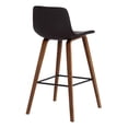 thumbnail image 5 of Maddie Contemporary 26" Barstool in Walnut Wood Finish and Brown Faux Leather, 5 of 7