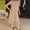 Khaki, variant on Women's 2 Piece Outfits Dressy Polka Dots Long Sleeve Slit TunicTops and Wide Leg Pants Business Office Lady Suits