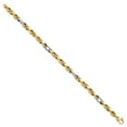 thumbnail image 2 of Auriga Fine Jewelry 14K Two-tone Gold Polished Link Bracelet 8inch for Women, 2 of 5
