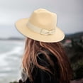 thumbnail image 1 of Sombrero de de moda para el sol, de Jazz de Panamá con lazo para viajes al aire libre, Festival , , beige BLESIY Sombrero de Copa Panamá Jazz, 1 of 7