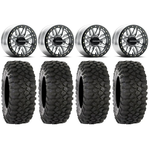 Raceline Ryno Bdlk 14" Mh Wheels 30" XC450 Tires Can-Am Commander Maverick Renegade Outlander Defender