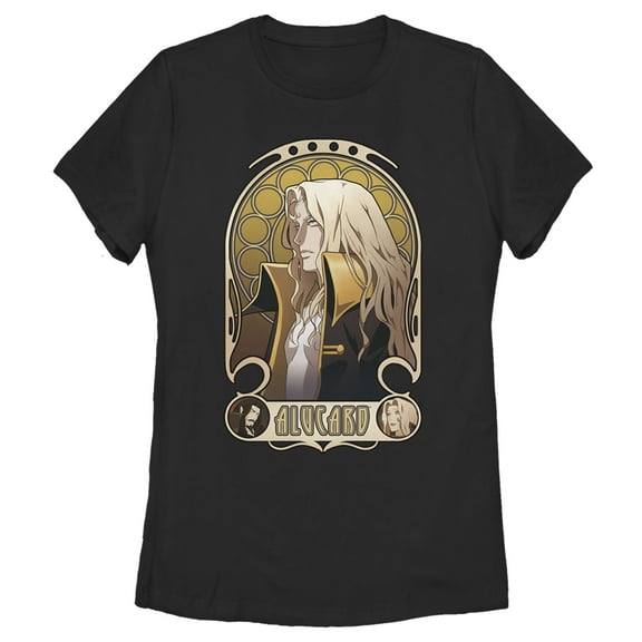 Women's Castlevania Alucard Classic Portrait Graphic Tee Black X Large