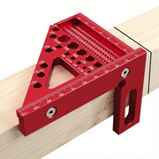 Woodworking Square Protractor Aluminum Alloy 3D Multi-Angle Measuring Ruler