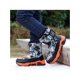 thumbnail image 4 of Fangasis Boys Snow Boots Breathable Winter Boot Mid Calf Warm Shoes School Casual Black Orange 2.5Y, 4 of 9