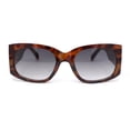 thumbnail image 2 of Womens Thick Temple Mod Fashion Rectangle Plastic Chic Sunglasses Tortoise - Smoke, 2 of 4