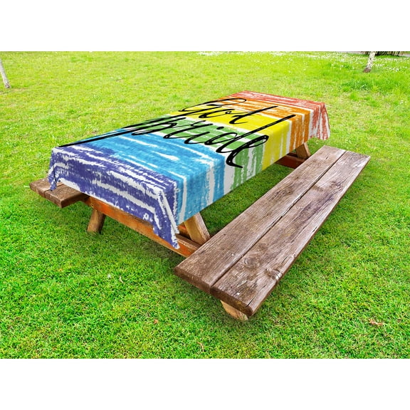 Pride Outdoor Tablecloth, Got Pride Sketchy Hand Written Phrase Grunge Crayon Paint Style International Event, Decorative Washable Fabric Picnic Tablecloth, 58 X 120 Inches, Multicolor, by Ambesonne