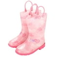 thumbnail image 2 of Ovbmpzd Non-slip Sole Girls Rain Boots 5-6 Years Mid Calf Outdoor Waterproof Pink Boots with Easy-On Handles Girl Boots Size 5, 2 of 3