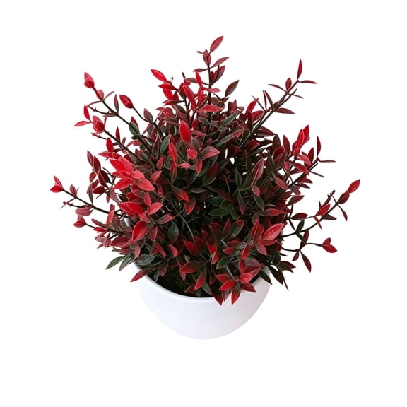 Clearance Artificial flowers under $1,Artificial Potted Small For Shelf Green In White Plastic Pot For Home Bathroom Decor