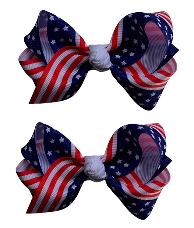 Patriotic Hair Accessory 6 Fourth of July Hair Bow|Patriotic Hair Bow Red White and Blue Hair Bow American Flag Girl July 4th Gifts