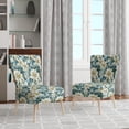 thumbnail image 2 of Designart "Coastal Blue Bloom Elegance I" Blue Floral Upholstered Accent Chair - Cottage Arm Chair For Bedroom, 2 of 5