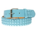 thumbnail image 2 of Snap On Punk Rock Star Pyramid Studded Checker Board Leather Belt, 2 of 3