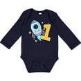 thumbnail image 3 of Inktastic Rocket Spaceship Happy First Birthday Boys or Girls Long Sleeve Baby Bodysuit, 3 of 5