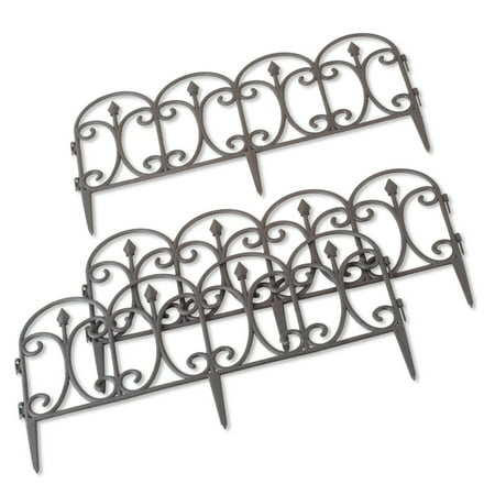 Faux Wrought Iron Scroll Garden Borders Plastic Fence Edging Set Of Faux Wrought Iron Scroll Garden Borders Plastic Fence Edging Set Of 3