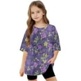 thumbnail image 6 of Virmaxy (5-15 Years) Boys Girls Fashion Casual Shirt Teenagers Solid Color Short Sleeve Round Neck Top Summer Loose Casual Trendy Pullover Shirt Multicolor-33 10 Years, 6 of 8