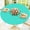 Aqua Blue, variant on Moosfor Round Spandex Tablecloth, Elastic Fitted Waterproof Tablecloths for 36"-44" Tables, Stretch Washable Picnic Table Cover for Camping, Dining, Indoor and Outdoor, Rust
