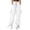E#01-White, variant on ZHANGDER Girls Cargo Pants Elastic Waist Drawstring Y2K Trousers with Pockets Wide Leg Jogger Pants, Khaki 12-13 Years