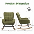 thumbnail image 4 of Someet Nursery Rocking Chair, Upholstered Rocking Accent Chair with High Backrest, Comfortable Rocker with Padded Seat for Living Rooms, Bedrooms, Offices, Green, 4 of 7
