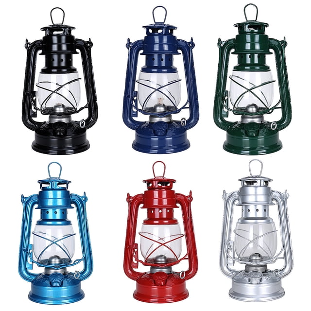 Lanterne Ouragan Lampe à Pétrole Portable pour Camping en Plein Air Lampe de Table Rétro Lumière Flamme
