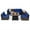 Navy, variant on Costway 7 PCS Patio Furniture Set with 35" Propane Gas Fire Pit Table & Waterproof Cover Red