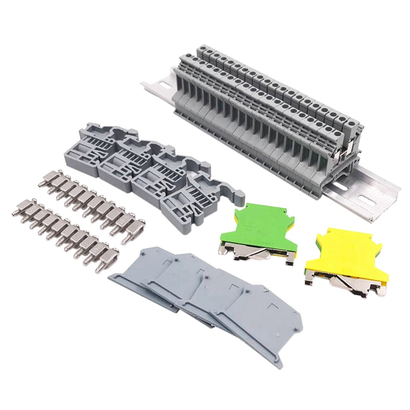 10 Pcs USLKG2.5N DIN Rail Mounted Ground Circuit Connection Terminal Block Screw Clamp 690V 34A 10 Pcs USLKG2.5N DIN Rail Mounted Ground Circuit Connection Terminal Block Screw Clamp 690V 34A