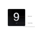 thumbnail image 3 of 9TH Floor Elevator Jamb Plate Sign with Braille and Raised Number-Elevator Floor Number Sign(Black), 3 of 4