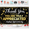 thumbnail image 5 of LUUFILx Black Background Banner with Gold Glitter Elements Thank You Message Employee Appreciation Day, 5 of 8