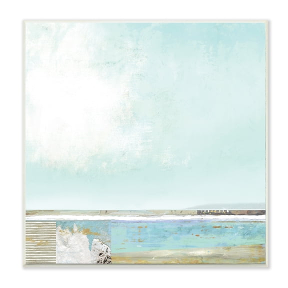 Stupell Industries Ocean Boardwalk Abstraction Sunny Daytime Beach,12 x 12,Designed by Suzanne Nicoll