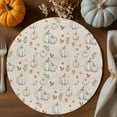 thumbnail image 2 of Fall Round Placemats Set of 4 White Pumpkin Place Mats Thanksgiving Woven Placemat Autumn Maple Leaf Linen Circle Braided Table Mat for Kitchen Dining Table Autumn Party Home Decor 15 Inch, 2 of 9