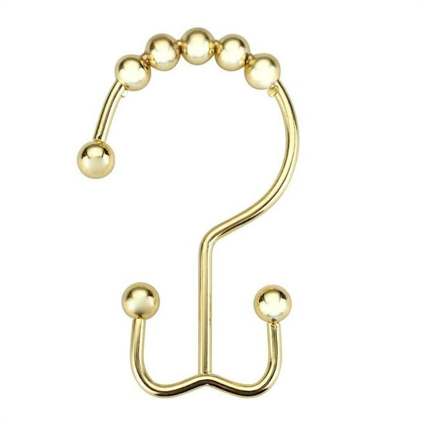 Wosthever Ganchos para cortina de ducha de acero inoxidable, 12 piezas, colgadores para cortinas de habitación de Hotel y baño, herrajes para anillos Accesorios de baño Oro Wosthever HA062211-03B