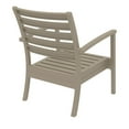 thumbnail image 3 of Luxury Commercial Living 35" Taupe Outdoor Patio Club Armchair with Black Sunbrella Cushion - Extra, 3 of 9