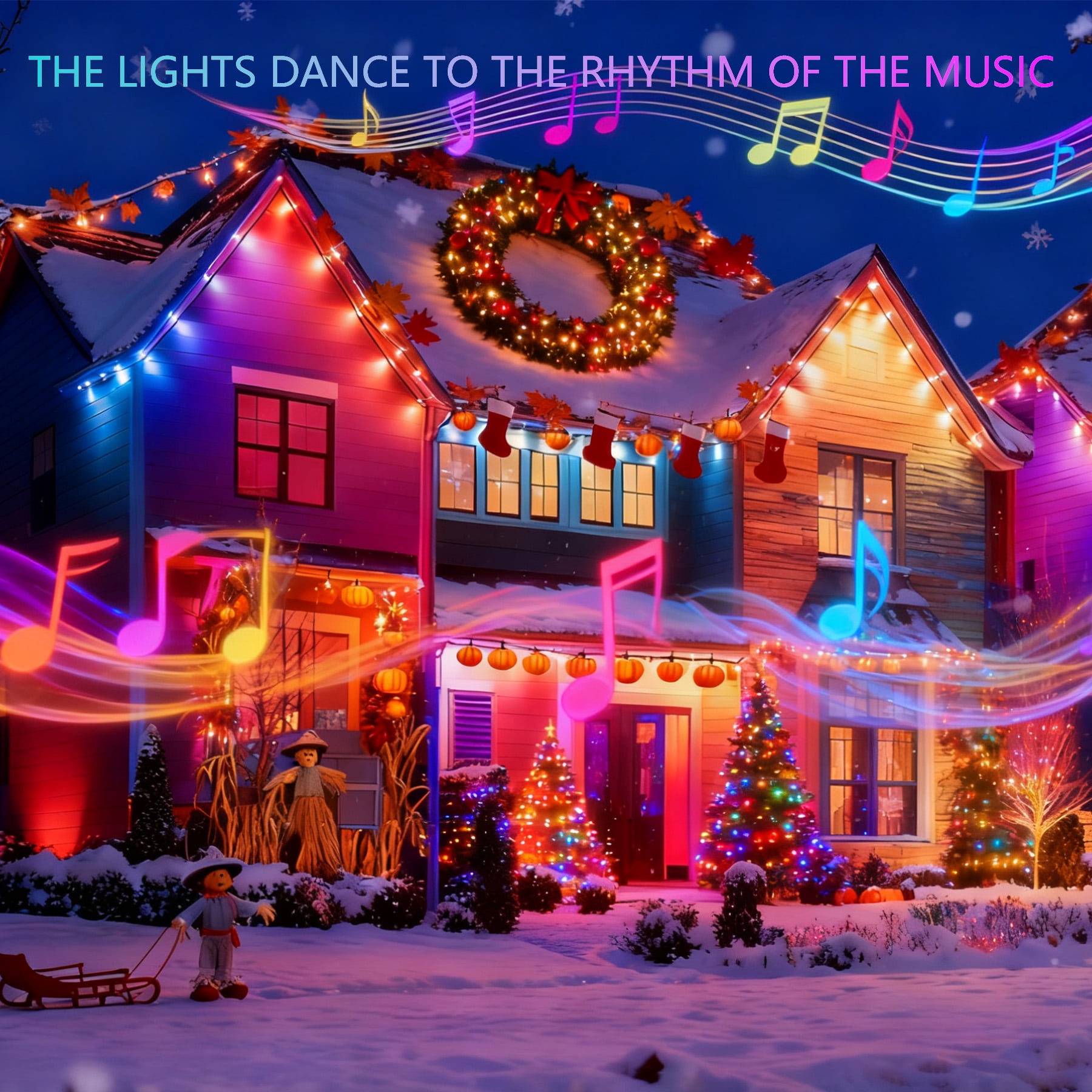 Natfurhome Outdoor 50 Ft Corded Electric Blinking Lights LED String Lights