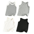 thumbnail image 2 of HuaAngel 4-Pack Kids Cotton Tank Tops Sleeveless Crew Neck T-shirt Sizes 3-9Years, 2 of 3