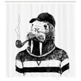 thumbnail image 3 of Ambesonne Contemporary Shower Curtain, Hipster Walrus, 69"Wx75"L, White Black, 3 of 3