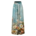 thumbnail image 4 of WTOBBY Women's Casual Flowy High Waisted Wide Leg Pants with Pockets Featuring Floral Print,Beach Trousers Perfect for Beach Activities, Poolside Lounging and Summer Waterfront Fun,Light Blue 2XL, 4 of 4
