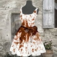 thumbnail image 2 of Halloween pour Femmes Robe Tunique Évasée Imprimée Sans Manches pour Invité de Mariage Fête, 2 of 5