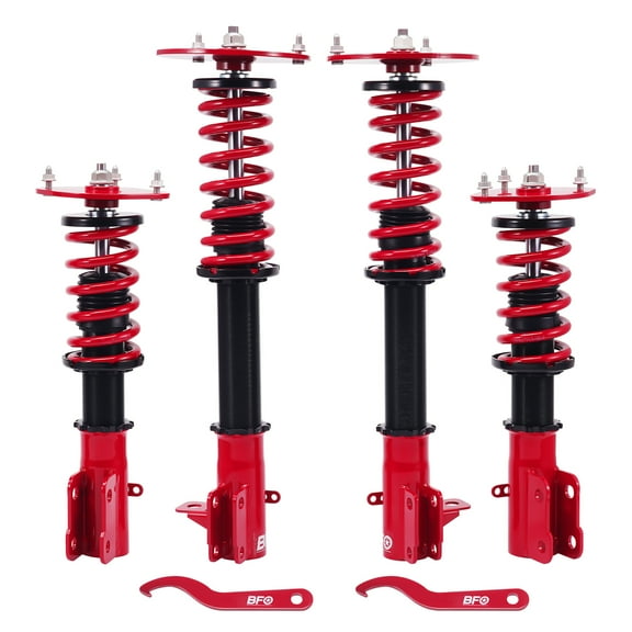 BFO Coilovers for Dodge Neon 2000-2005, for Dodge Neon SRT-4 2003-2005, for Chrysler Neon 2000-2002, Height Adjustable Coilovers Suspension Kit, Preset Damping Shock Absorber Struts, Lowering Kit Red