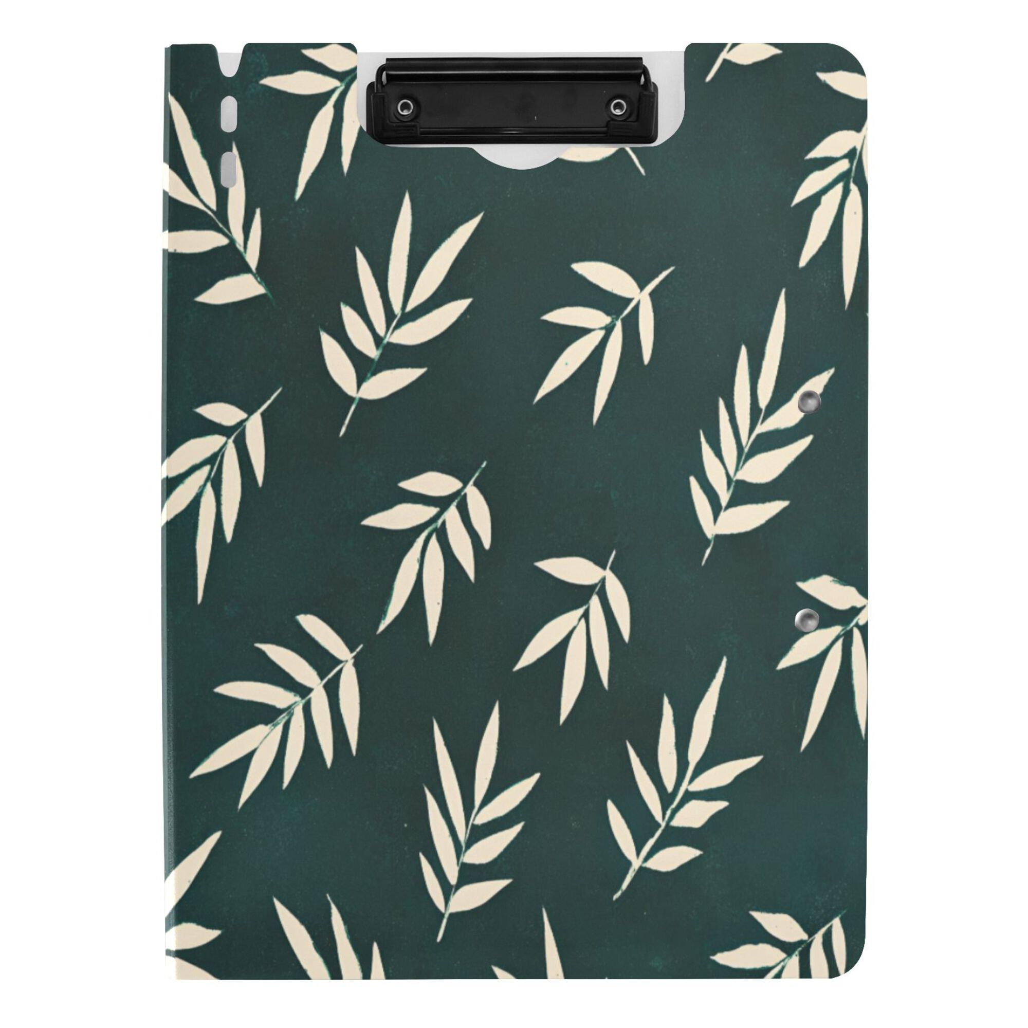 FORMRS A4 Clipboard Folder with Pen Holder Horizontal Foldable School Office Binder, Beige Leaves