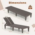 thumbnail image 3 of Gymax Outdoor Chaise Lounge Chairs Set of 2 w/ 5-Position Adjustable Backrests Easy Assembly Brown, 3 of 6